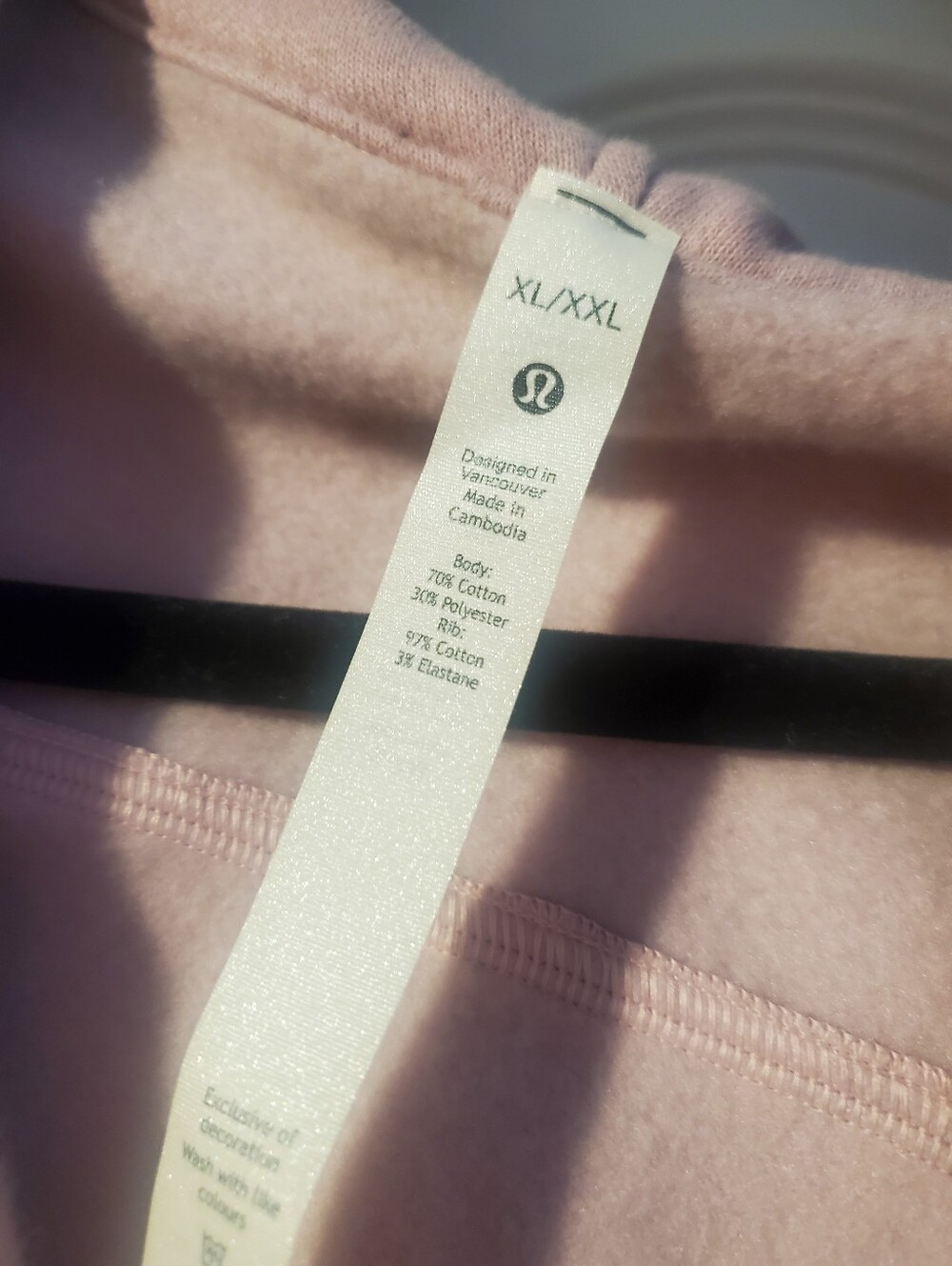 Lululemon -Hawaii - Light Pink Half-Zip Hooded Sweatshirt Size XL - Picture 2 of 2